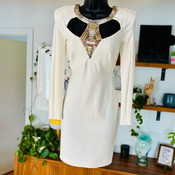 VENUS Dresses & Skirts - Venus Embellished White Dress – Size 2 – Excellent Condition